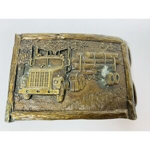 1977 Logging Truck Belt Buckle By Bergamot Siskiyou Arroyo Grande Vintage